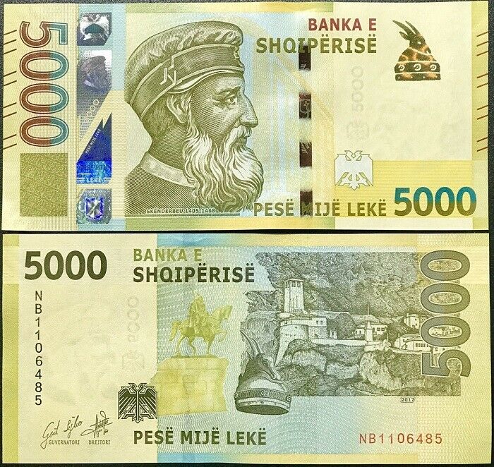 Albania 5000 Leke 2017 P 80 a UNC