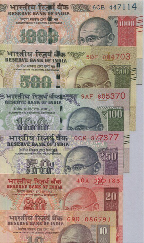 1000 Rupee Notes Set