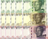 South Africa SET 3 UNC 10 20 50 Rand 2023 P 148 149 150 LOT 5 SETS = 15 Pcs