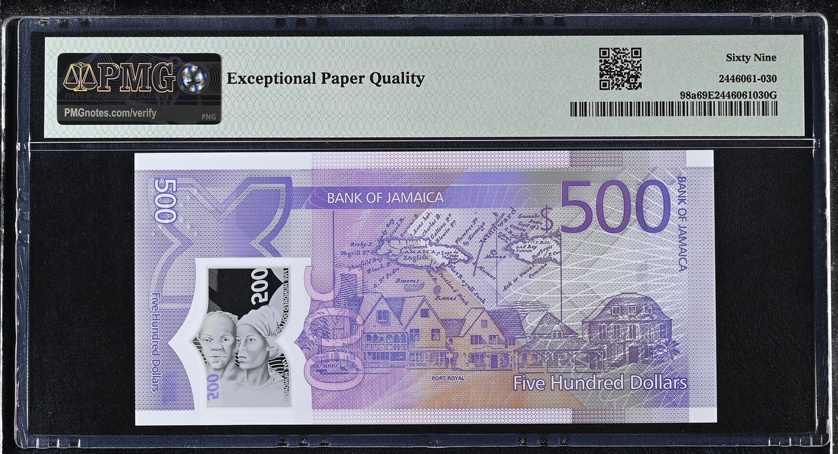 Jamaica 500 Dollars 2022 P 98 a Commemorative Superb Gem UNC PMG 69 EPQ