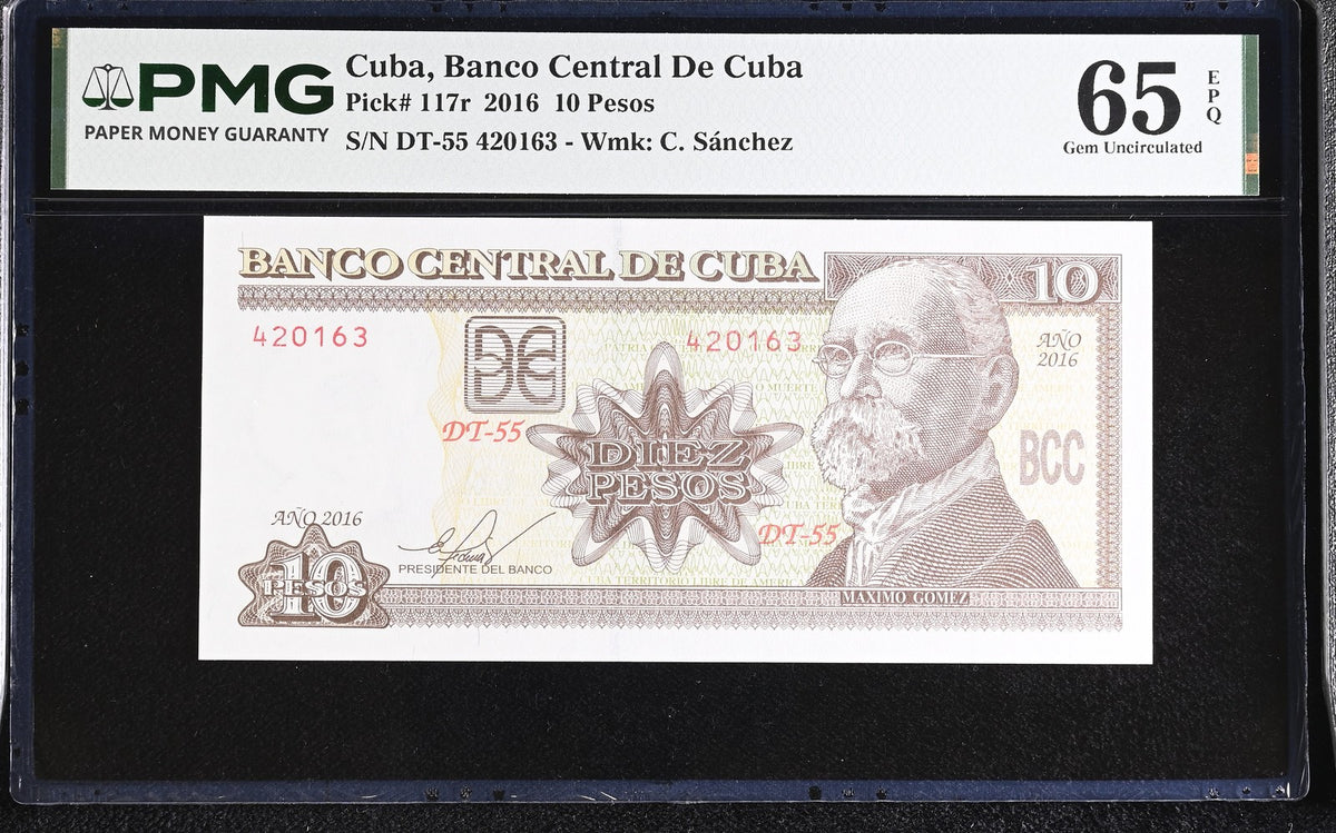 Central America 10 Pesos 2016 P 117 r Gem UNC PMG 65 EPQ