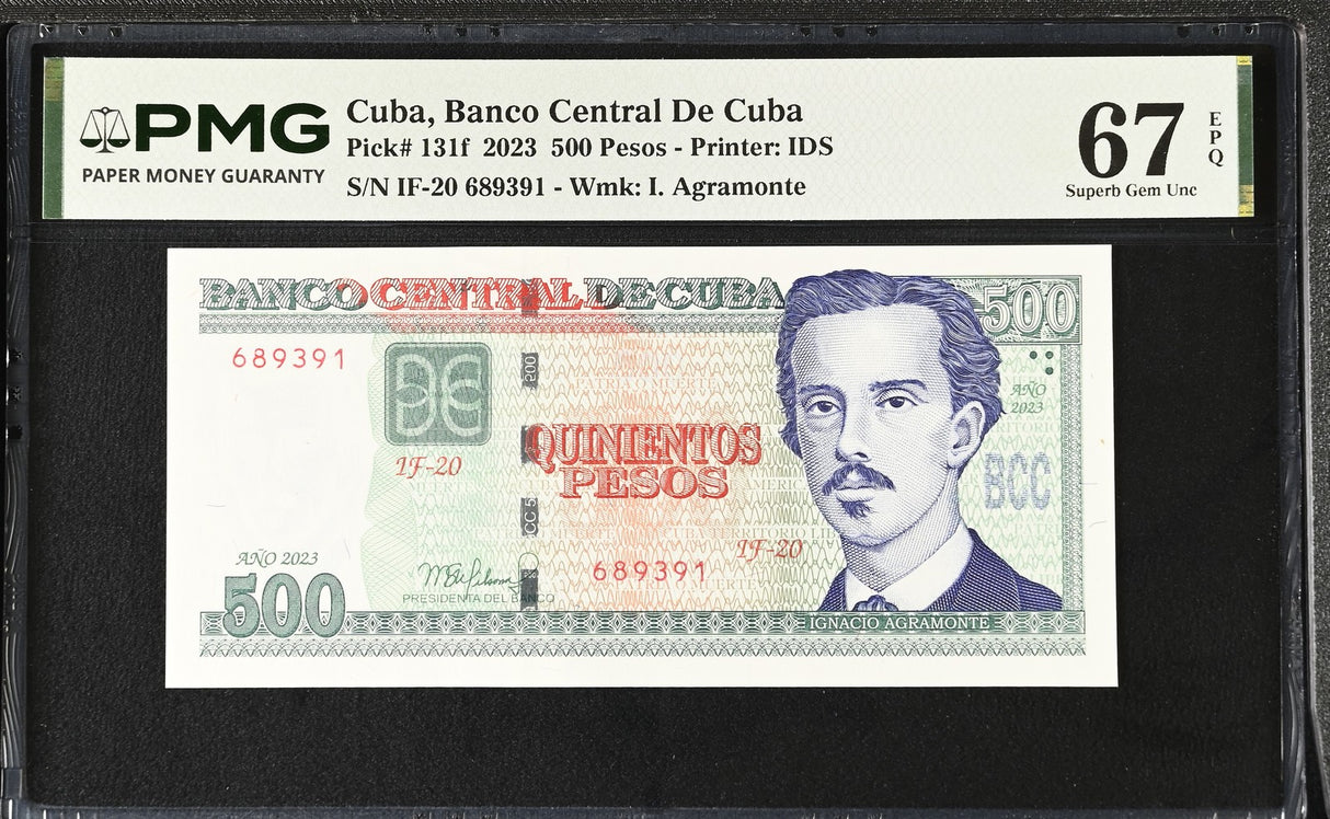 Central America 500 Pesos 2023 P 131 f Superb Gem UNC PMG 67 EPQ TOP POP