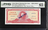Central America 3 Pesos 1983 P 107s1 Specimen CHE Guevara GEM UNC PMG 65 EPQ