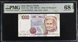 Italy 1000 Lire 1990 P 114 c Superb Gem UNC PMG 68 EPQ