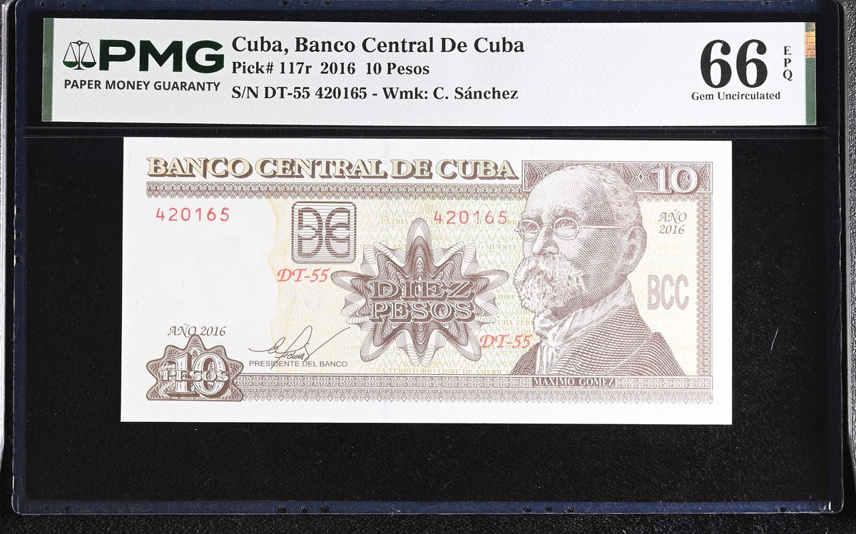 Central America 10 Pesos 2016 P 117 r Gem UNC PMG 66 EPQ