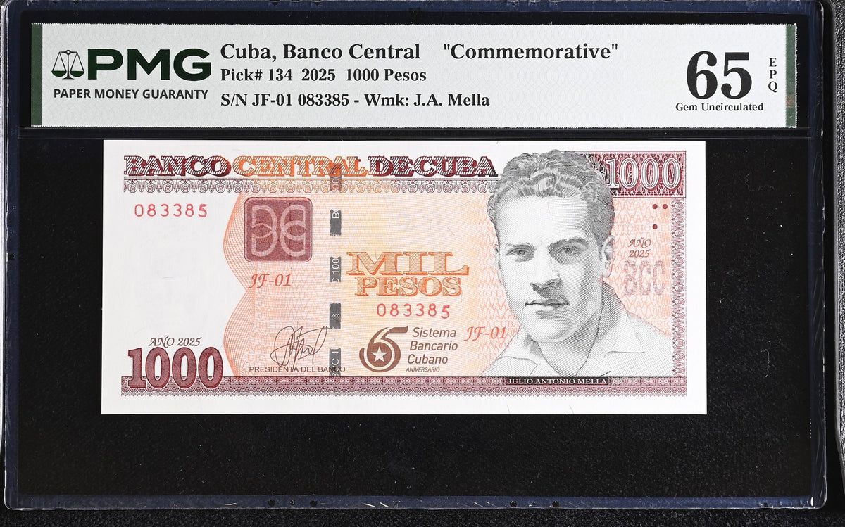 Central America 1000 Pesos 2025 P 134 Commemorative Gem UNC PMG 65 EPQ