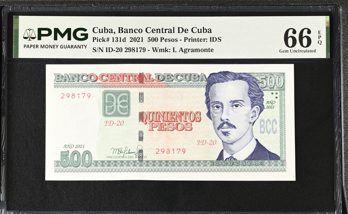 Central America 500 Pesos 2021 P 131 d Gem UNC PMG 66 EPQ