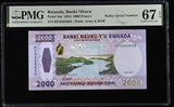Rwanda 2000 Francs 2024 P 44 a RADAR Superb Gem UNC PMG 67 EPQ