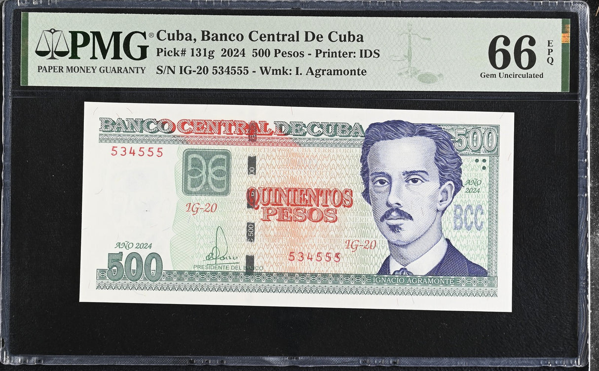 Central America 500 Pesos 2024 P 131 g Gem UNC PMG 66 EPQ