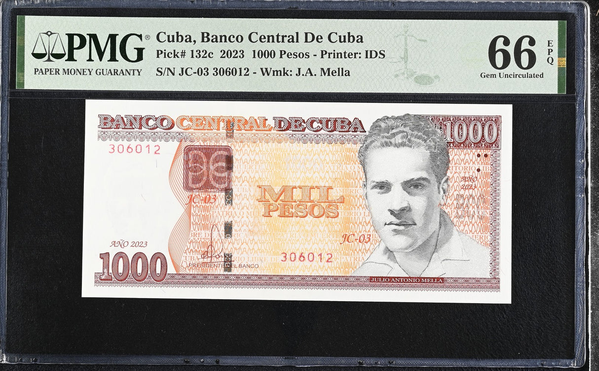 Central America 1000 Pesos 2023 P 132 c Gem UNC PMG 66 EPQ
