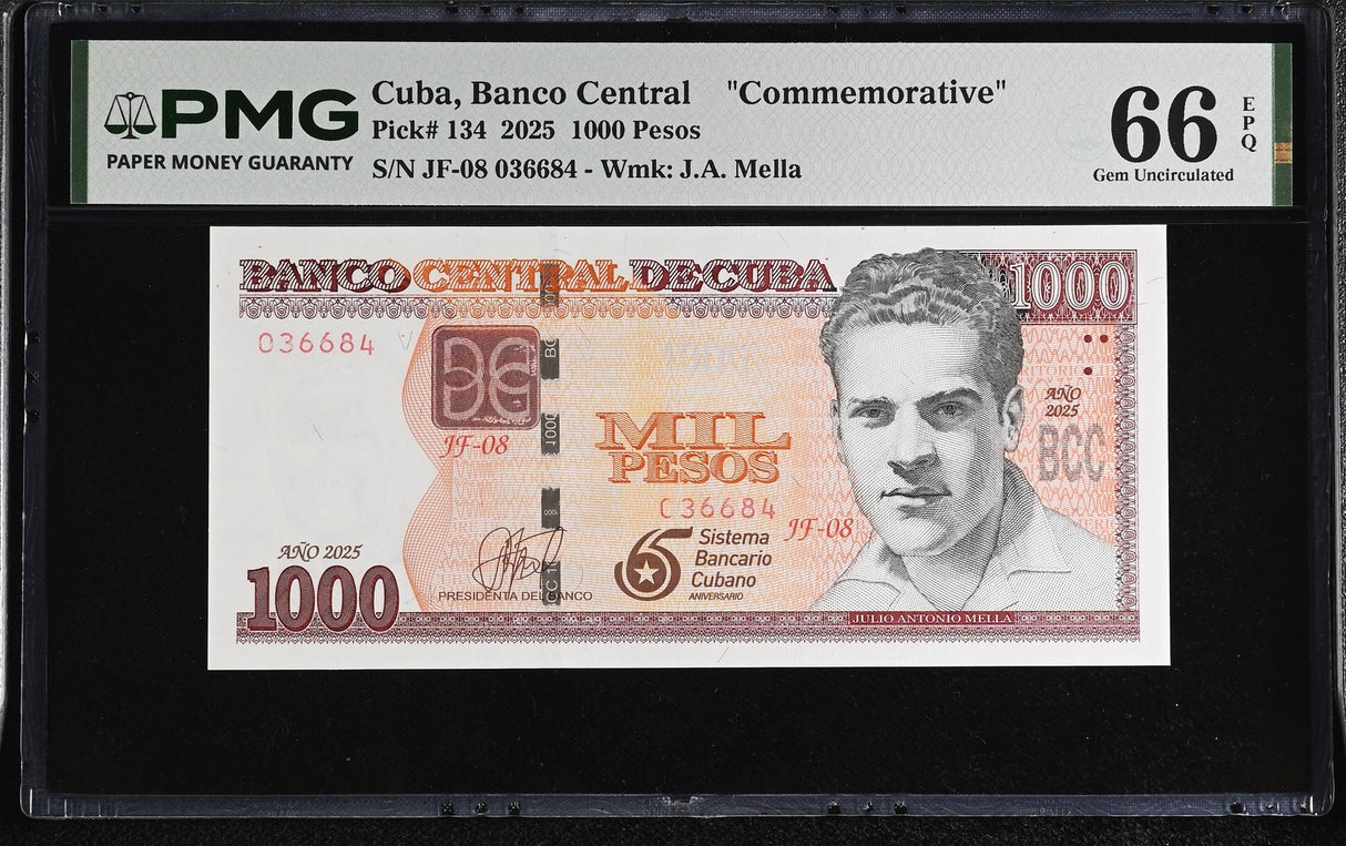 Central America 1000 Pesos 2025 P 134 Commemorative Gem UNC PMG 66 EPQ