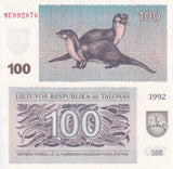 Lithuania 100 Talonas 1992 P 42 UNC