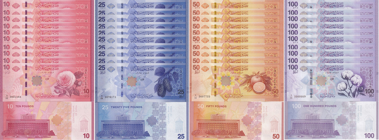 Mediterranean SET 4 x 10 sets = 40 UNC, SR 10 25 50 100 Pounds P NEW 2025 2026