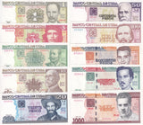 Central America SET 10 AU-UNC 1 3 5 10 20 50 100 -1000 Pesos 2005-2023 P 116 - 129-130-132