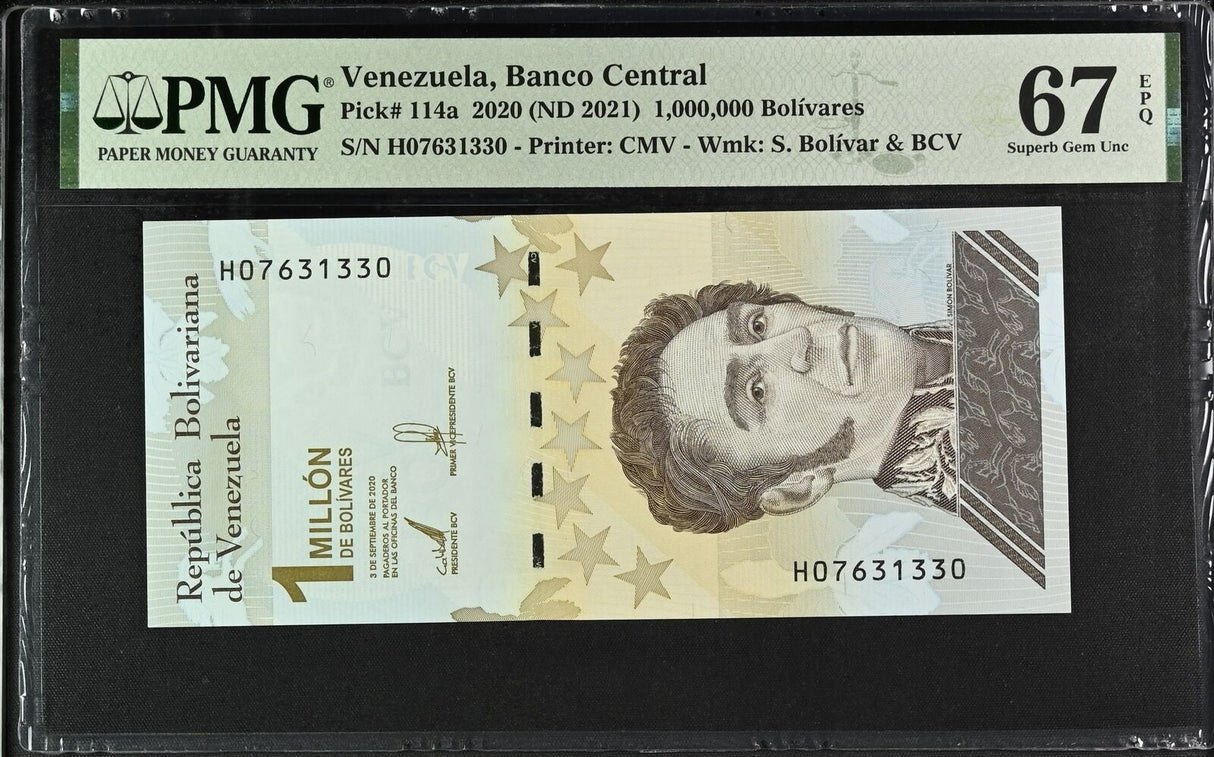 Venezuela 1000000 Bolivares 2020 P 114 a Superb Gem UNC PMG 67 EPQ