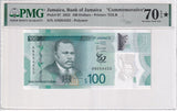 Jamaica 100 Dollars 2022 P 97 Superb Gem UNC PMG 70 EPQ Extra Star TOP