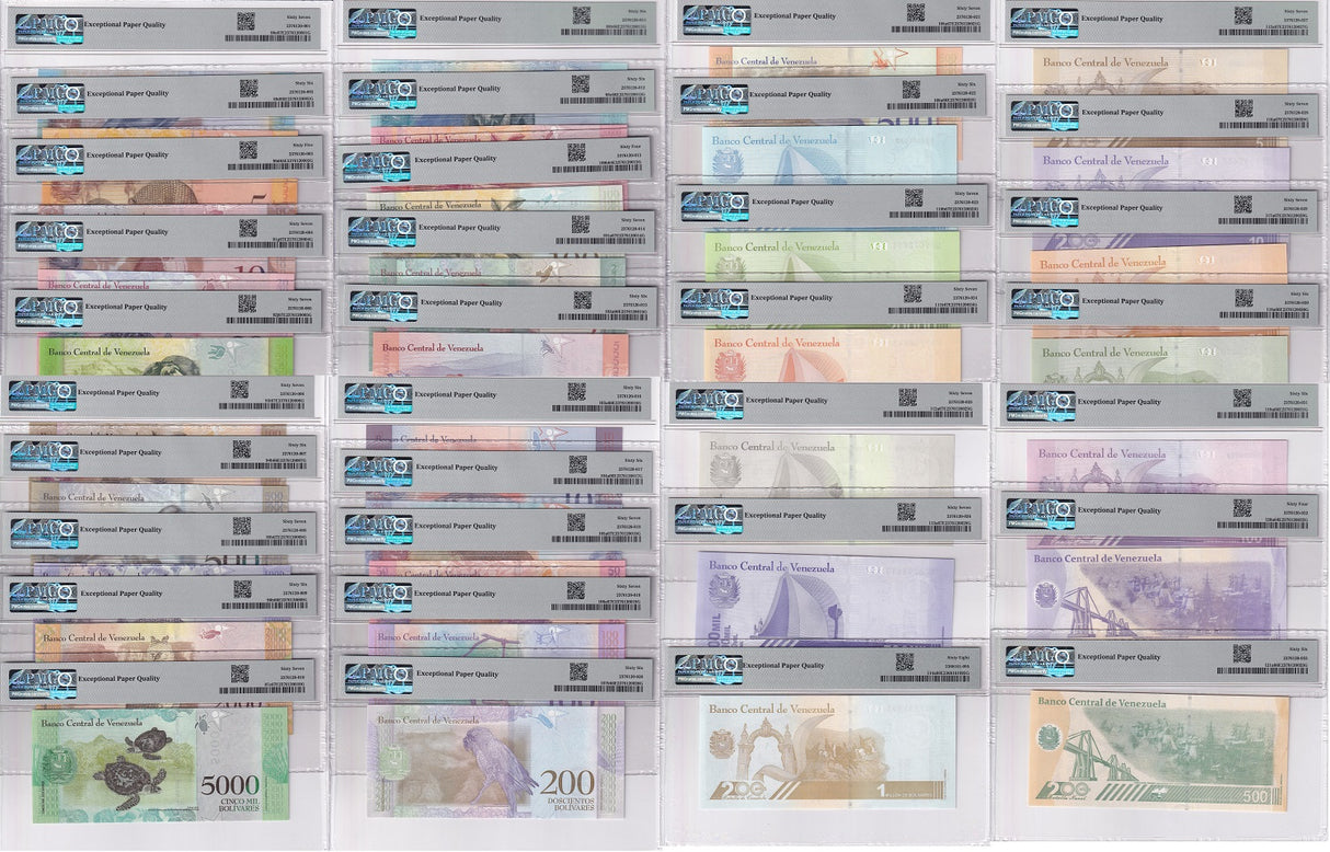 Venezuela Set 34; 2-1 Million Boliva Digital 2023 Gem UNC PMG 64 66 67 68 EPQ