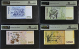 South Korea Set 4; 100-50000 Won ND 2009 P54-P57 Superb Gem UNC PMG 66 67 68 EPQ