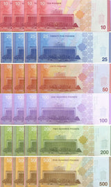 Mediterranean SET 6 X 4 LOTS = 24 UNC SR 10 25 50 100 200 500 Pounds P NEW 2025 2026
