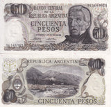 Argentina 50 Pesos ND (1974-1975) SERIES B P 296 UNC