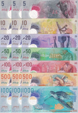 Maldives Set 7 x 3 SETS = 21 UNC 5 -500 1000 Rufiyaa 2015-2024 Polymer P A26-36