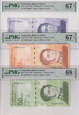 Venezuela Set 3; 10 20 50 Bolivares 2021 P 116- 118 Superb Gem UNC PMG 67 68 EPQ