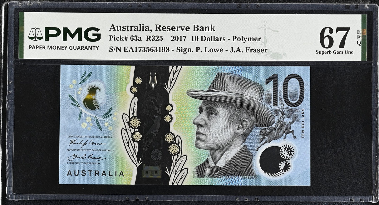 Australia 10 Dollars 2017 P 63 a Polymer Superb Gem UNC PMG 67 EPQ