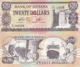 Guyana 20 Dollars ND 2009 P 30 e CBN PRINTER UNC