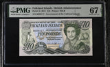 Falkland Islands 10 Pounds 2011 P 18 Superb Gem UNC PMG 67 EPQ