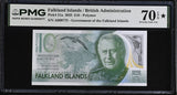 Falkland Islands 10 Pounds 2025 P 21 a Superb Gem UNC PMG 70 EPQ Extra Star TOP