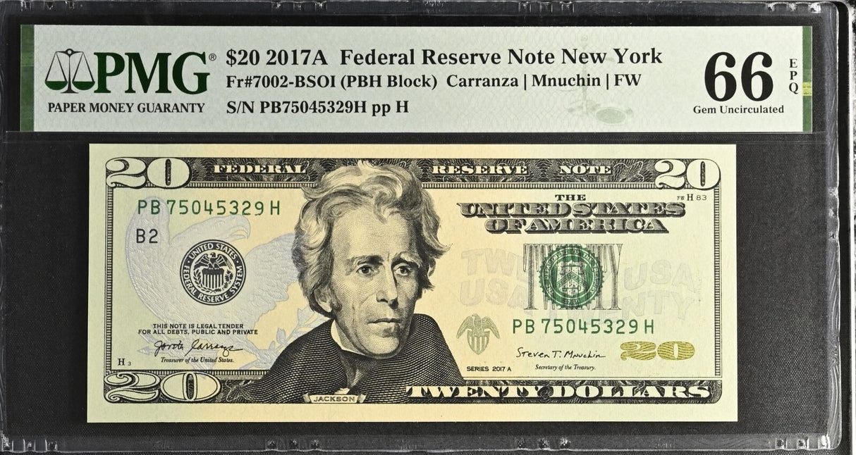 United States 20 Dollars USA 2017A P 546 New York Gem UNC PMG 66 EPQ