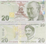Turkey 20 Lira 2009/2025 Prefix H P 224 New Sign UNC