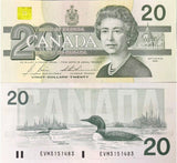 Canada 20 Dollars 1991 P 97 b Sign Bonin & Thiessen AUnc