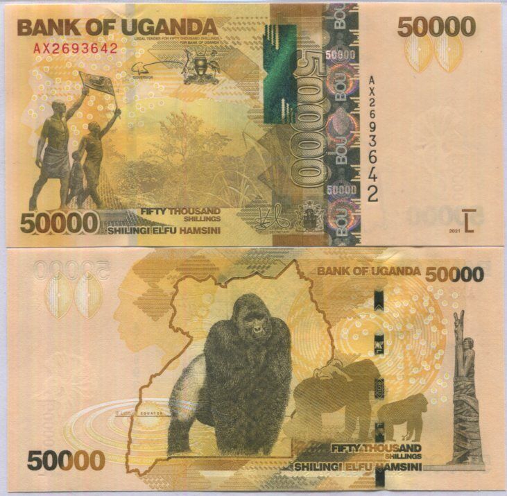 Uganda 50000 Shillings 2021 P 54 UNC