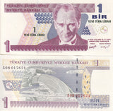 Turkey 1 Lirasi 2005 PREFIX A P 216 UNC
