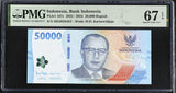 Indonesia 50000 Rupiah 2022 / 2024 P 167 c Superb Gem UNC PMG 67 EPQ