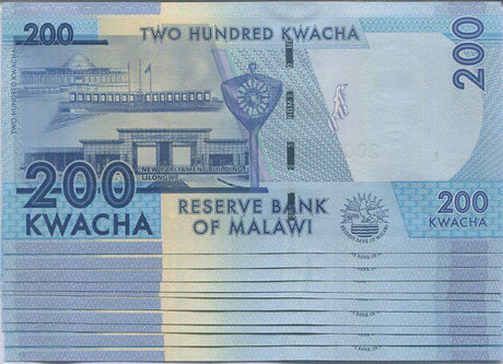 Malawi 200 Kwacha 2020 P 60 f UNC LOT 10 Pcs