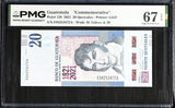 Guatemala 20 Quetzales 2021 Commemorative P 128 Superb Gem UNC PMG 67 EPQ