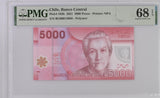 Chile 5000 Pesos 2021 P 163 h Polymer Superb Gem UNC PMG 68 EPQ