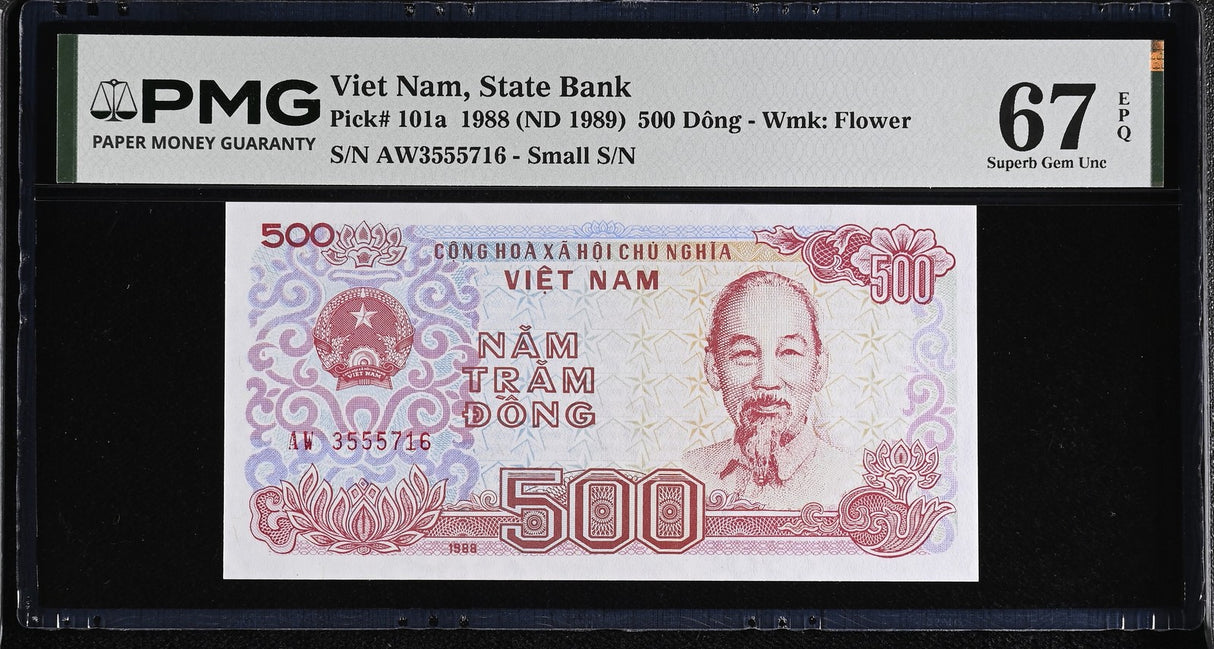 Vietnam 500 Dong 1988 ND 1989 P 101 a Superb Gem UNC PMG 67 EPQ
