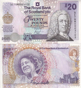 Scotland 20 Pound 2000 P 361 Commemorative 100th Queen Mother UNC