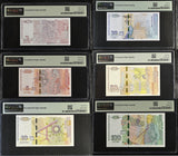 Bulgaria Set 6; 2 5 10 20-100 Leva 2020 P 115 -120 Superb Gem UNC PMG 66 67 EPQ