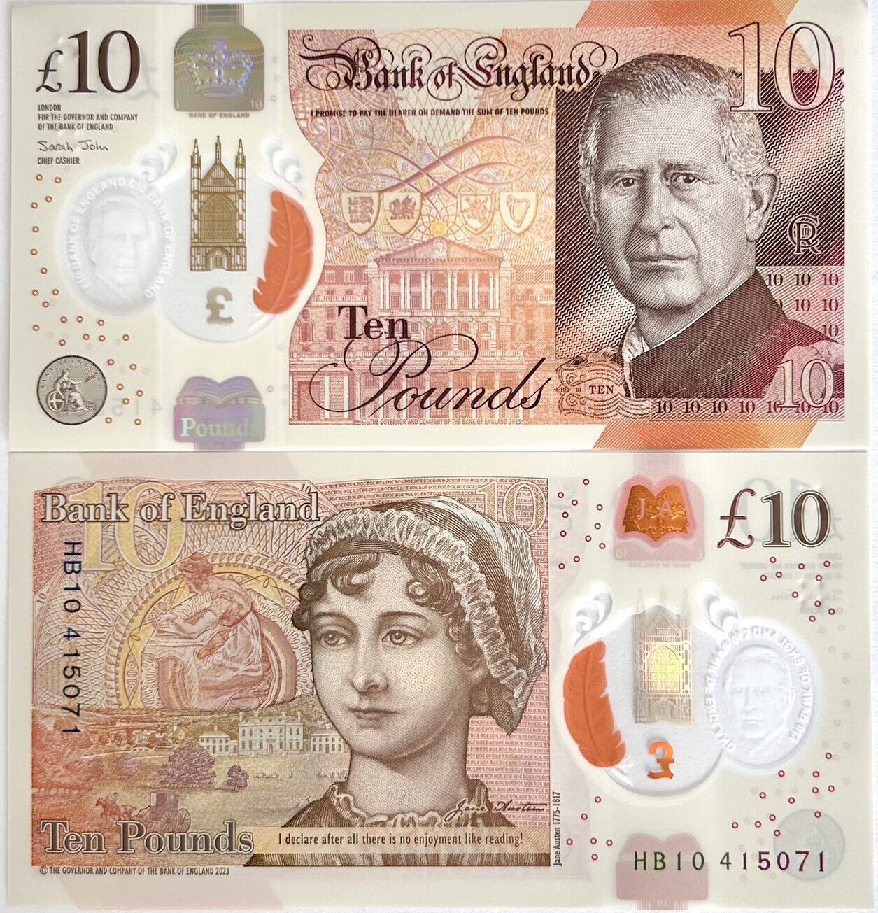 Great Britain Set 4 UNC 5 10 20 50 Pounds 2023/2024 Charles III