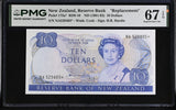 New Zealand 10 Dollars ND 1981-92 P 172 a* Replacement Superb Gem UNC PMG 67 EPQ