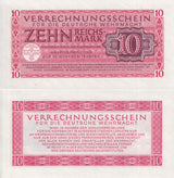 Germany 10 Reichsmark Military 1944 P M40 UNC , Auxiliary payment certificates