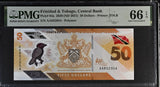 Trinidad & Tobago 50 Dollar 2020 ND 2021 P 64 AA Prefix Gem UNC PMG 66 EPQ