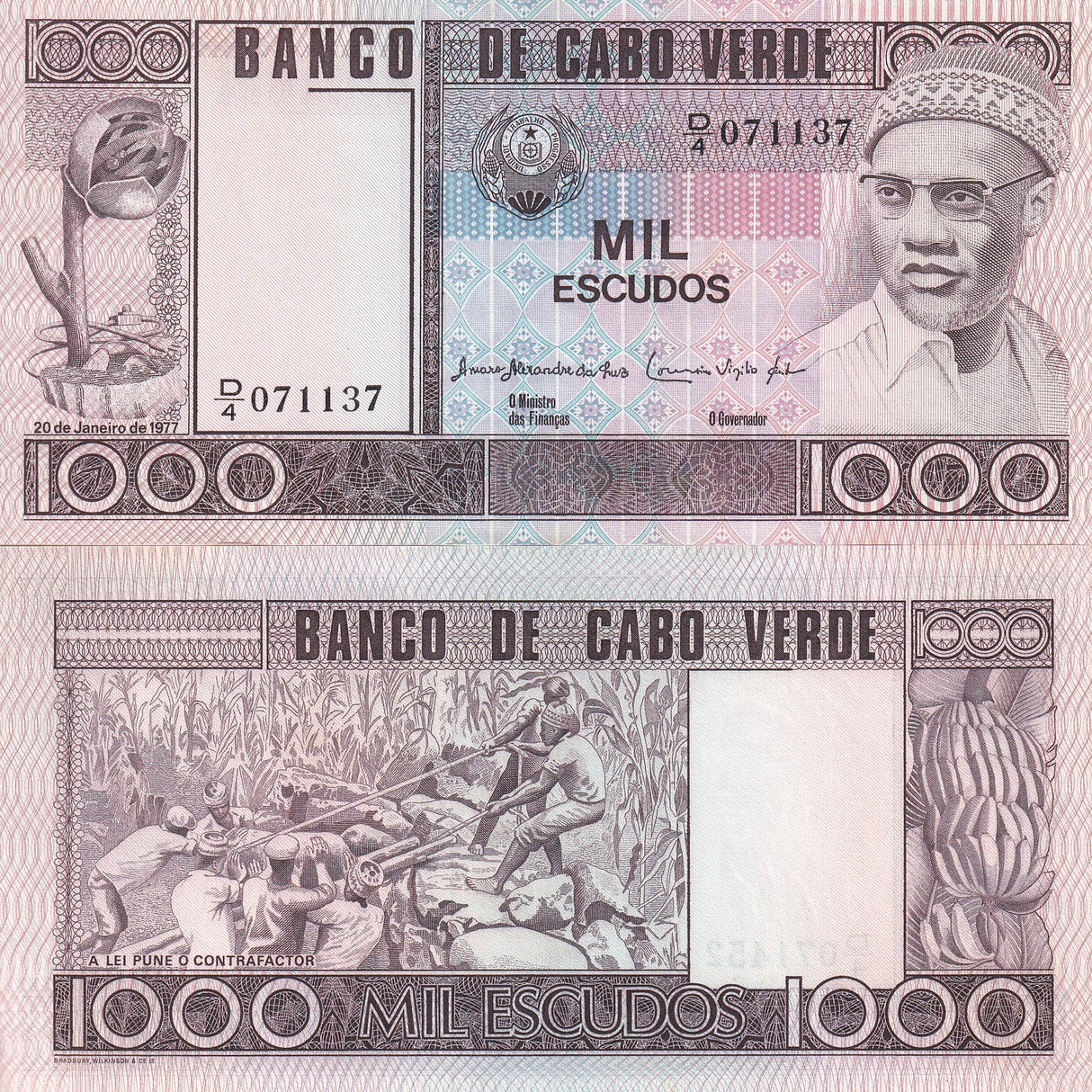 Cape Verde 1000 Escudos 1977 P 56 UNC