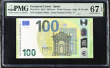 Euro 100 Euro Spain 2019 P 24 v Prefix Superb Gem UNC PMG 67 EPQ