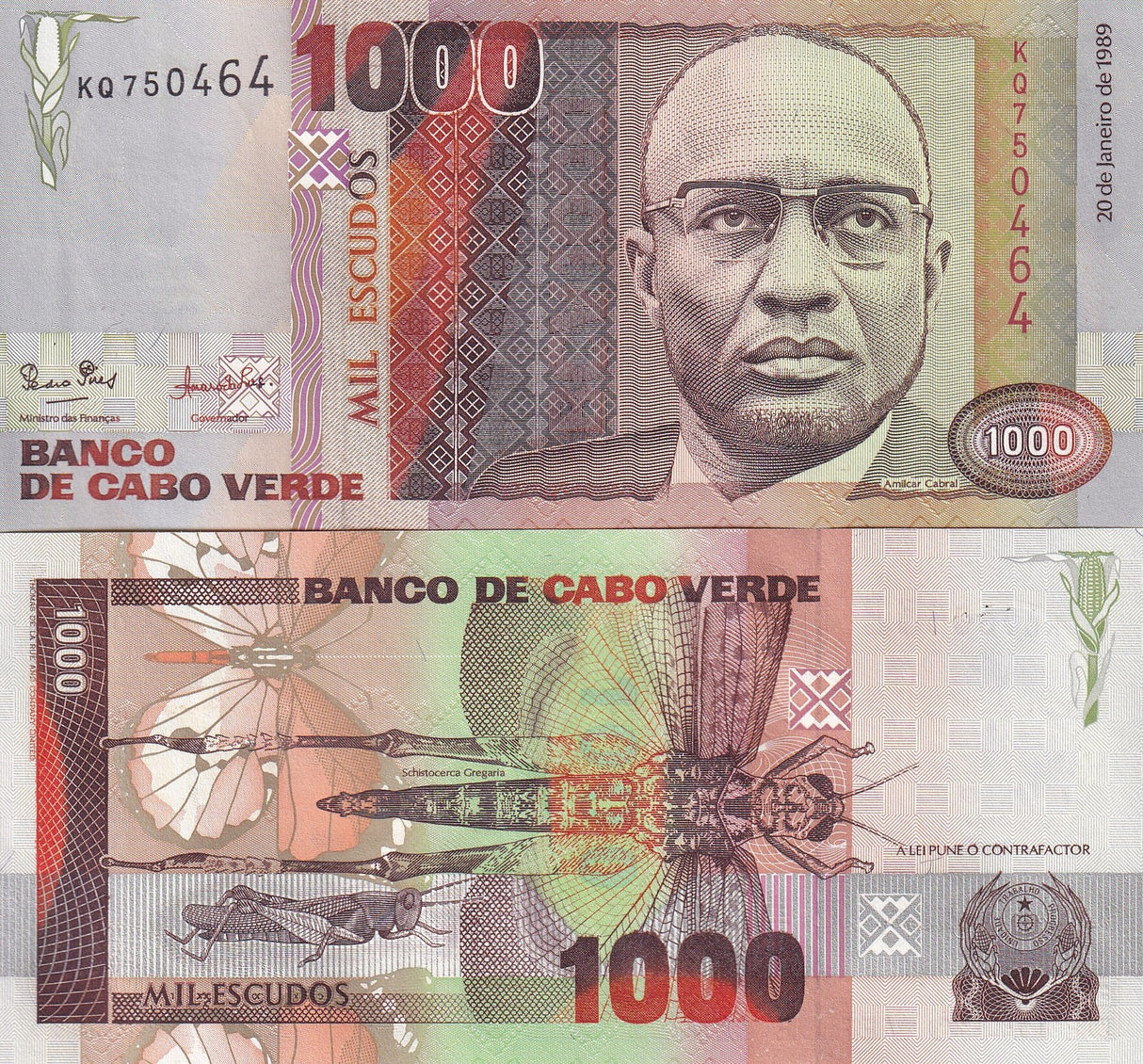 Cape Verde 1000 Escudos 1989 P 60 UNC