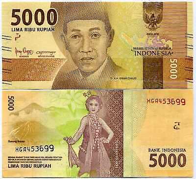 Indonesia 5000 Rupiah 2016/Mixed Year P 156 c X REPLACEMENT UNC